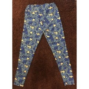 LuLaRoe Leggings OS - Precious Rabbit & Bird print